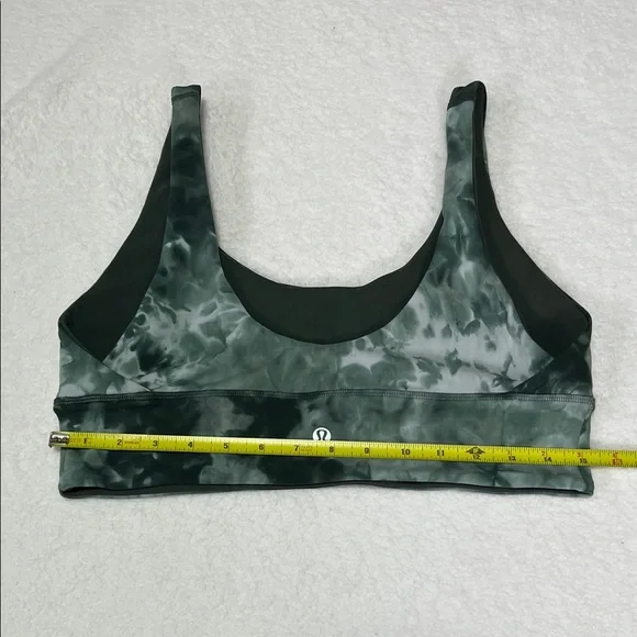Lululemon Green Tie-Dye Scoop Neck Stretch Sports Bra sz 12 NWOT Comfy Fit - Picture 4 of 10